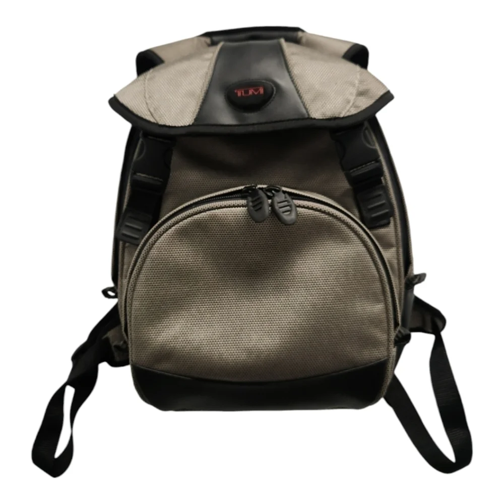 Tumi T2 Ballistic Black Gray Multi Compartment Travel Backpack Waist Carry Bag ;
